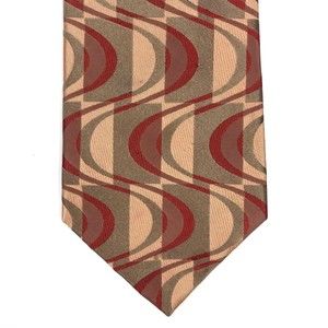 Arrow Men's Tie 100% Silk Multi Color Abstract Wavy Geometric Necktie 58" x 3.5"